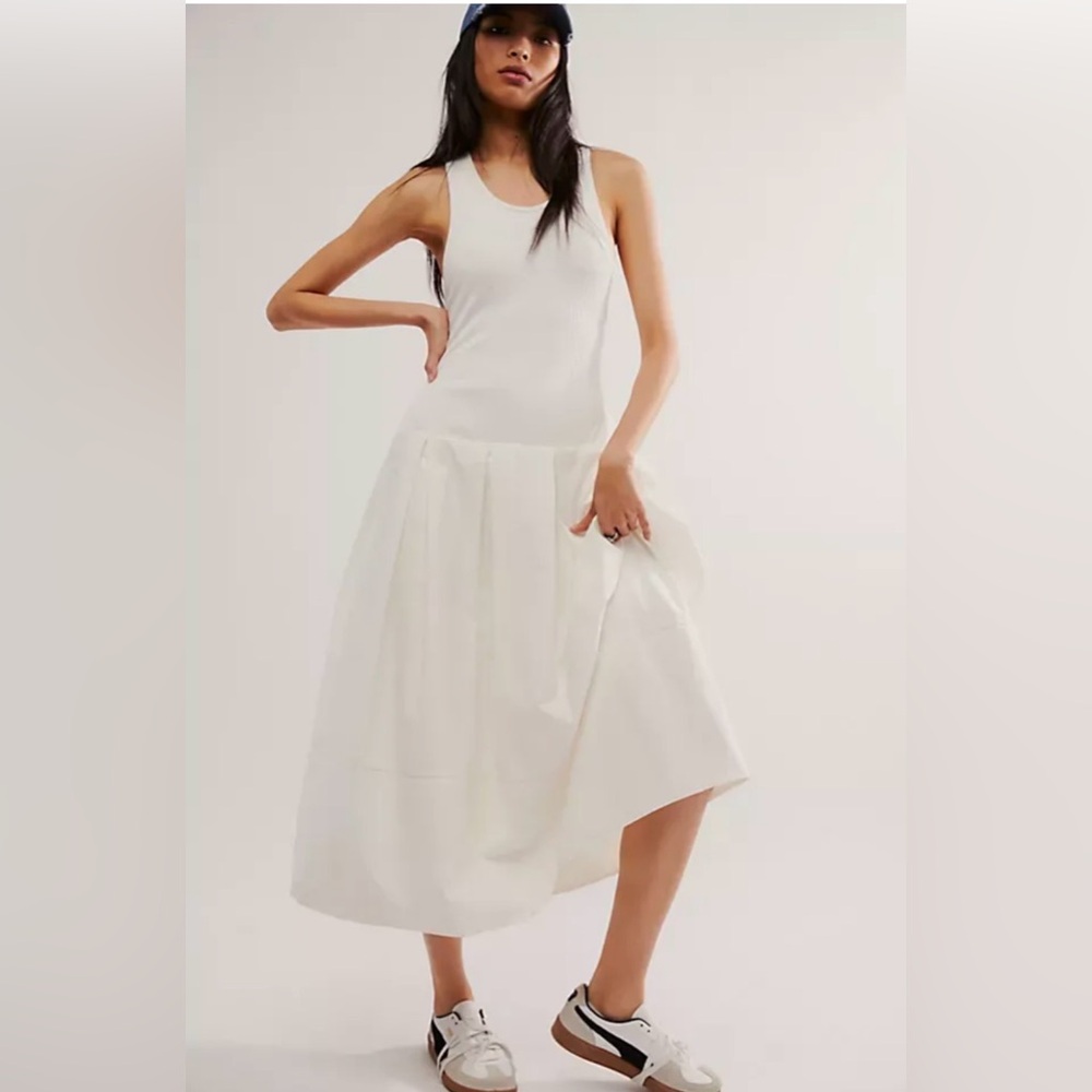 Free People Dress Womens Medium White Drops Of Venus Midi
